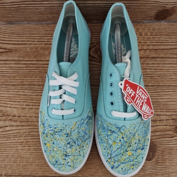 Vans Shoes - Sold NWT Vans Authentic Custom Splatter Paint Sneakers - Women's 9/Men's 7.5